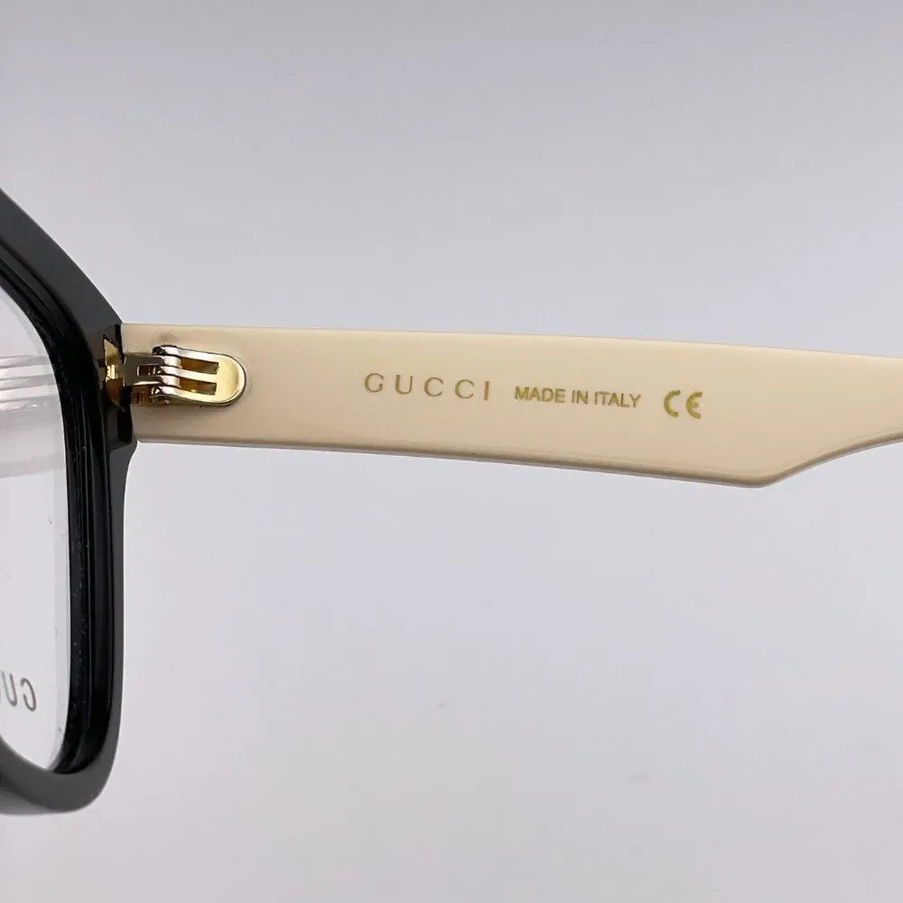 Gucci GG0958O 005 Eyeglasses Black White Square Unisex